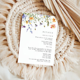 Cartão De Informações Summer Wildflower Wedding Details Enclosure Card