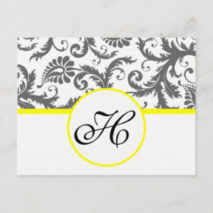 Cartão De Informações Sunny Elegance Yellow Victorian Damask