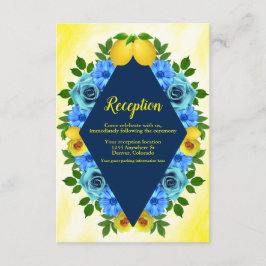 Cartão De Informações Sunny Lemon Floral Recepção de casamento