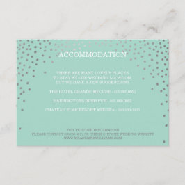 Cartão De Informações SUPORTE mini confete prata menta rústico chic