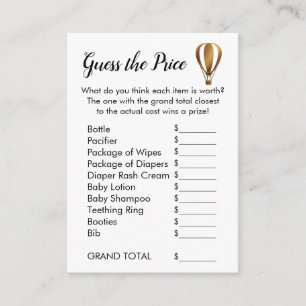 Cartão De Informações Suposição Dourado do balão de ar quente os cart