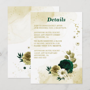 Cartão De Informações Surpreendentes flores de ouro verde esmeralda