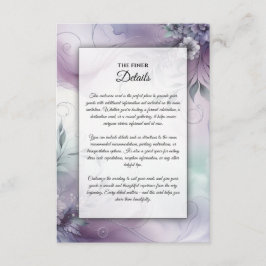 Cartão De Informações Suspiros de lavanda Mist e Aquarela