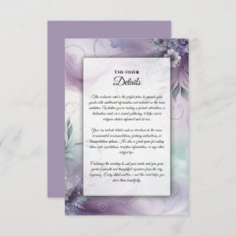 Cartão De Informações Suspiros de lavanda Mist e Aquarela