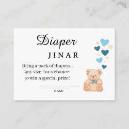 Cartão De Informações Sweet Diaper Raffle Card for Baby Shower