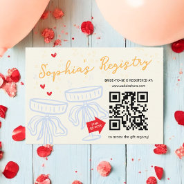 Cartão De Informações Sweet Modern Script Coquette Registry