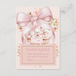 Cartão De Informações Sweet Teddy Bear Nursery Floral Insert