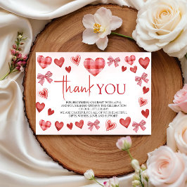 Cartão De Informações Sweetheart Baby Shower Thank You Card
