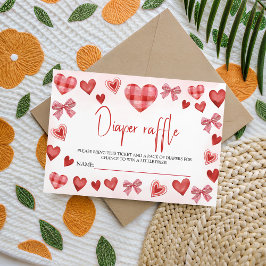 Cartão De Informações Sweetheart Diaper Raffle Baby Shower Ticket