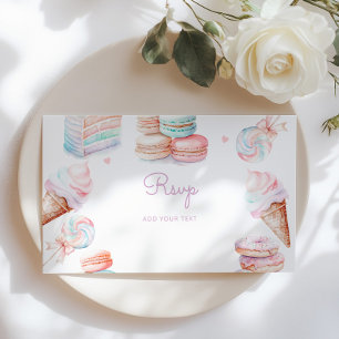 Cartão De Informações Sweets pastel rsvp