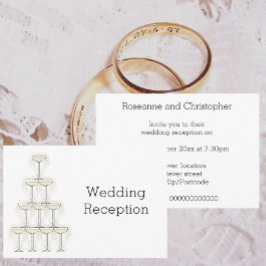 Cartão De Informações Taças de Champanhe Recepção de Casamento