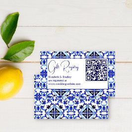 Cartão De Informações Talavera azulejo Blue azulejos qr