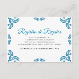 Cartão De Informações Talavera Turquoise Minimalist Spanish Wedding