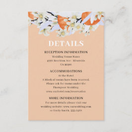 Cartão De Informações Tangerina Citrus Blooming Branoming Wreath Floral