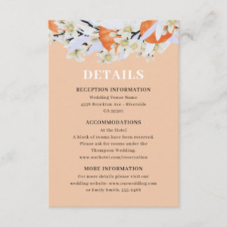 Cartão De Informações Tangerina Citrus Blooming Branoming Wreath Floral