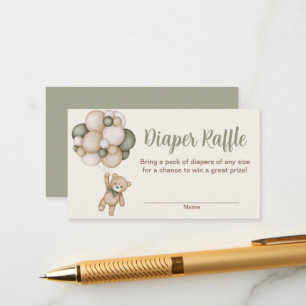 Cartão De Informações Tarjeta De Recepción Teddy Bear Boy Raffle Fralda