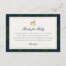 Cartão De Informações Tartan Plaid Rocking Horse Books for Baby Card