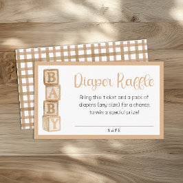 Cartão De Informações Taupe Diaper Raffle Card | Baby Shower Insert
