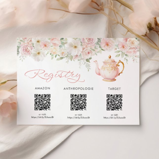 Cartão De Informações Tea Party Bridal Shower Registry Card Enclosure (Tea Party Bridal Shower Registry Card Enclosure
)