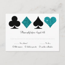 Teal Destiny Vegas Wedding RSVP com Meal Choice