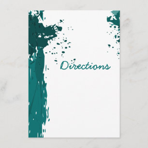 Cartão De Informações Teal Green Paint Splatter - Direções