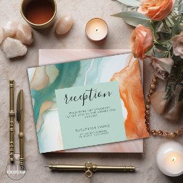 Cartão De Informações Teal Terracotta de Agata Moderna Elegante