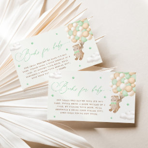 Cartão De Informações Teddy Bear com Livro Verde