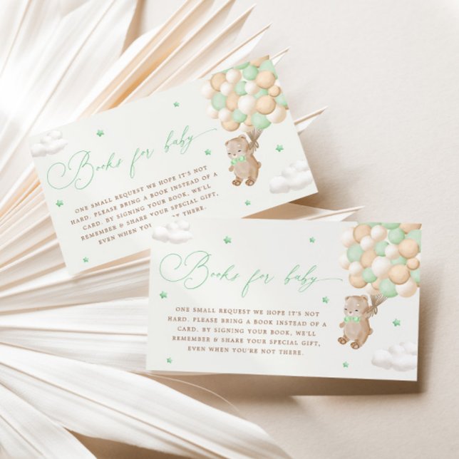 Cartão De Informações Teddy Bear com Livro Verde (Criador carregado)