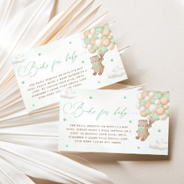 Cartão De Informações Teddy Bear com Livro Verde