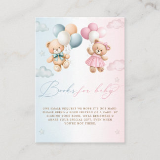 Cartão De Informações Teddy Bear Gender Reveal Book Request