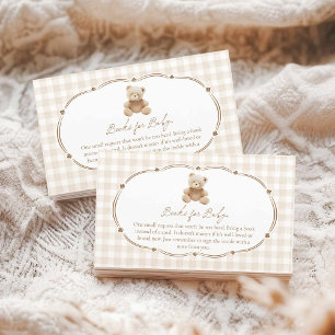 Cartão De Informações Teddy Bear Gingham Livros para Bebê