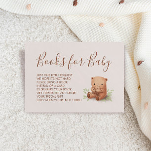 Cartão De Informações Teddy Bear Mãe com Livros de Chá de fraldas