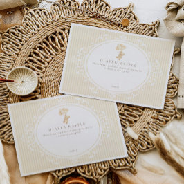 Cartão De Informações Teddy Bear Vintage Baby Shower Diaper Raffle