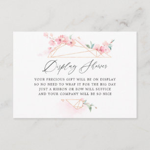 Cartão De Informações Tela Geométrica Bridal do Flor de Cereja Rosa