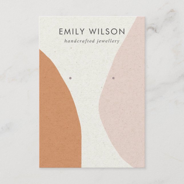 Cartão De Informações Tela moderna Abstrato Rust Blush Art (Frente)