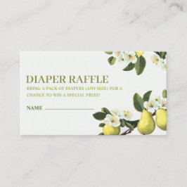 Cartão De Informações Tema de fruta de pera Fralda Raffle