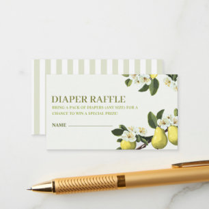 Cartão De Informações Tema de fruta de pera Fralda Raffle