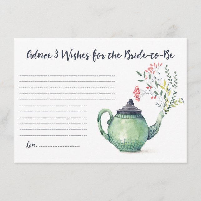 Cartão De Informações Tema do Tea Party - Aconselhamento e Bem Deseja qu (Frente)