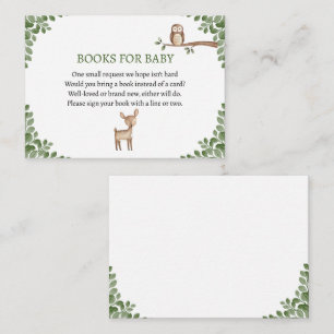 Cartão De Informações Tema Livros para Animais da Floresta Bebê
