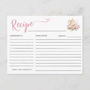 CARTÃO DE INFORMAÇÕES TEMPO DO CHÁ COM A RECEITA DO CHÁ DE PANELA DE BRI