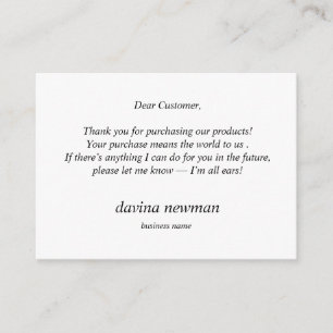 Cartão De Informações Terceiro cliente Dourado da Lua Obrigado Boho