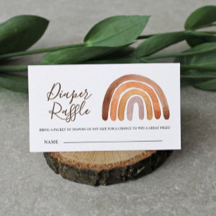 Cartão De Informações Terra Boho Chá de fraldas Arco-Íris Fralda Raffle