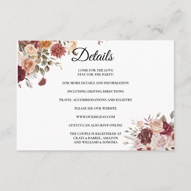 Cartão De Informações Terra Cotta Enclosure Card Details (Frente)