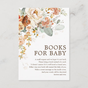 Cartão De Informações Terracota Boho Rústico Laranja Queimado Livros par