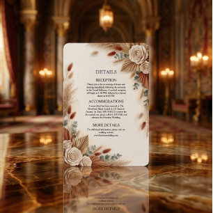 Cartão De Informações Terracota Creme e Sage Minimalista