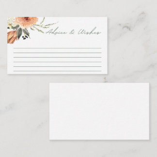 Cartão De Informações Terracota Flor conselhos e votos chá de noiva