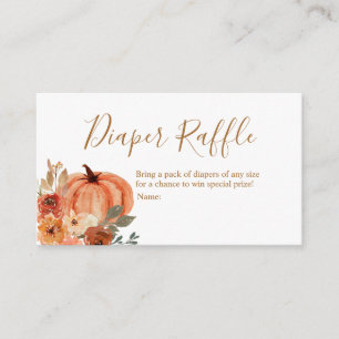 Cartão De Informações Terracota Pumpkin Boho Arch Fralda Floral Raffle