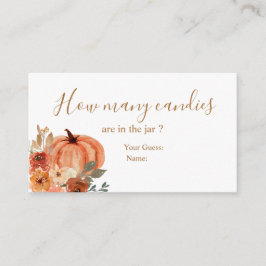 Cartão De Informações Terracota Pumpkin Chá de panela Quantas Canetas