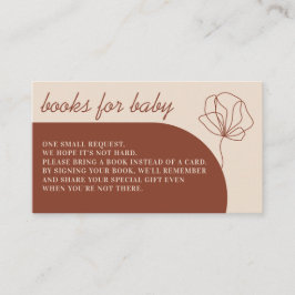 Cartão De Informações Terracotta Botânica Simples Livros para Bebê