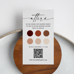 Cartão De Informações Terracotta Casamento de Convidado + QR   Código de